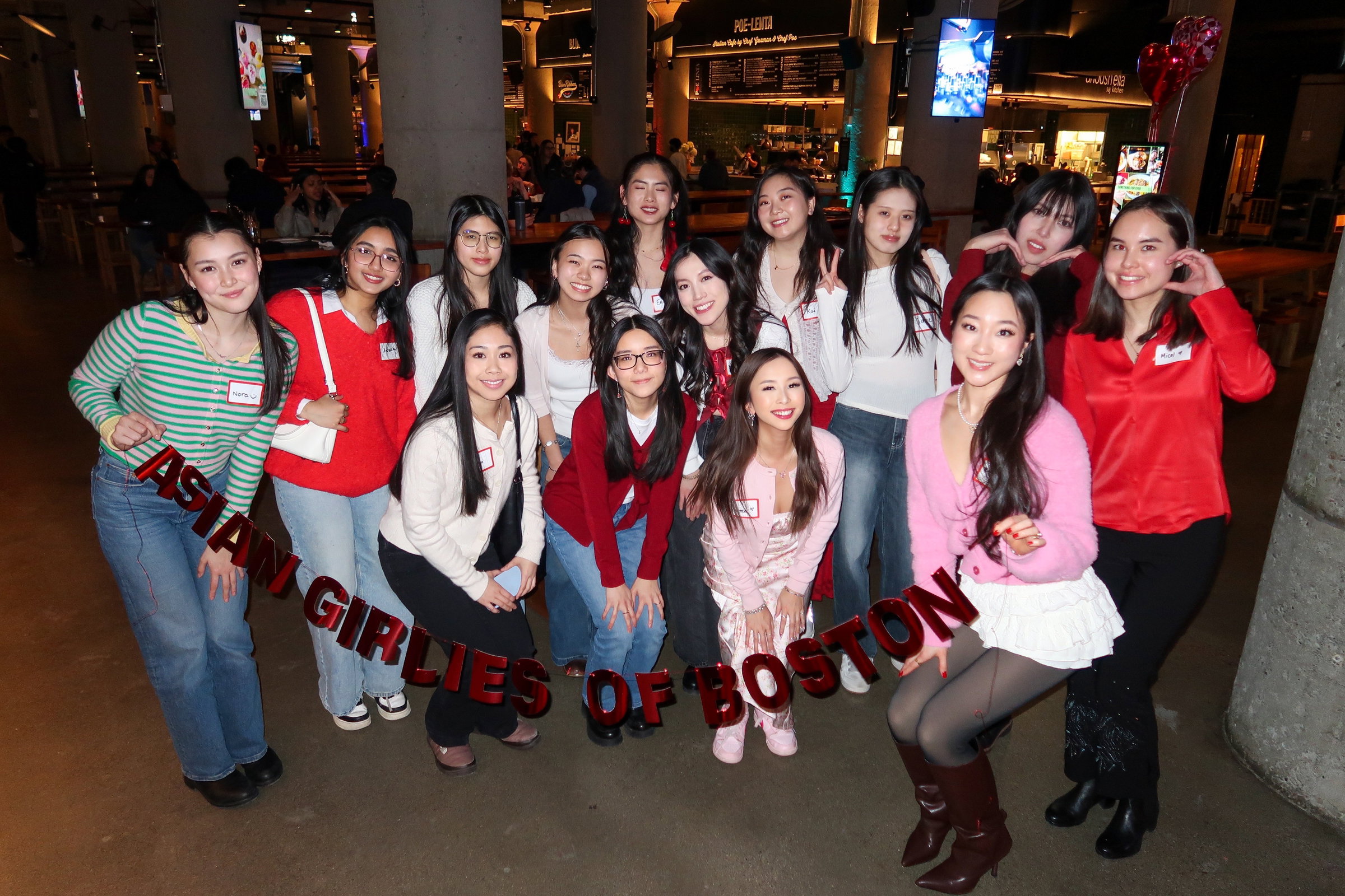 Asian Girlies of Boston members at a Galentine's Day celebration in Boston