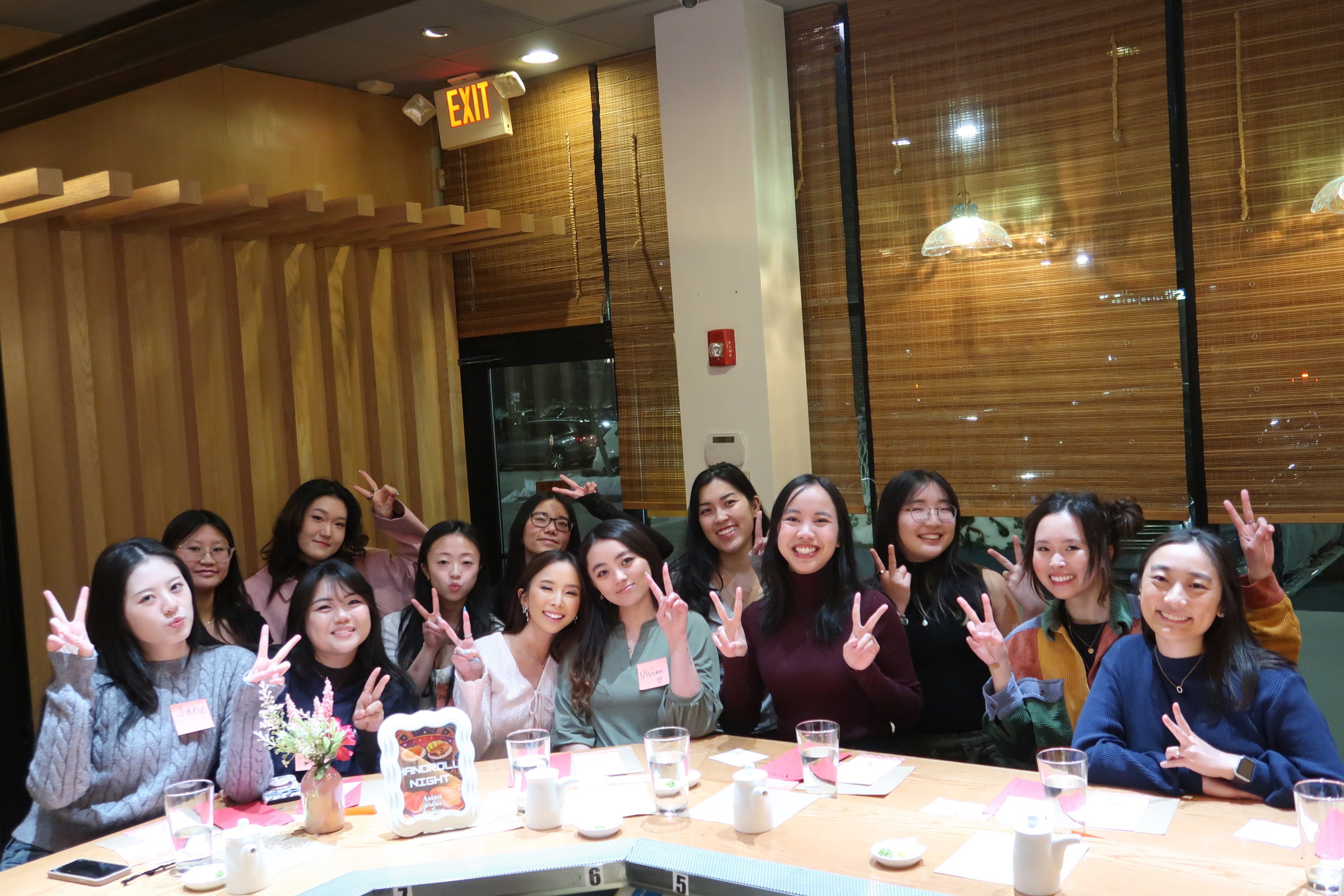 Asian Girlies of Boston members at a handroll night dinner in Boston