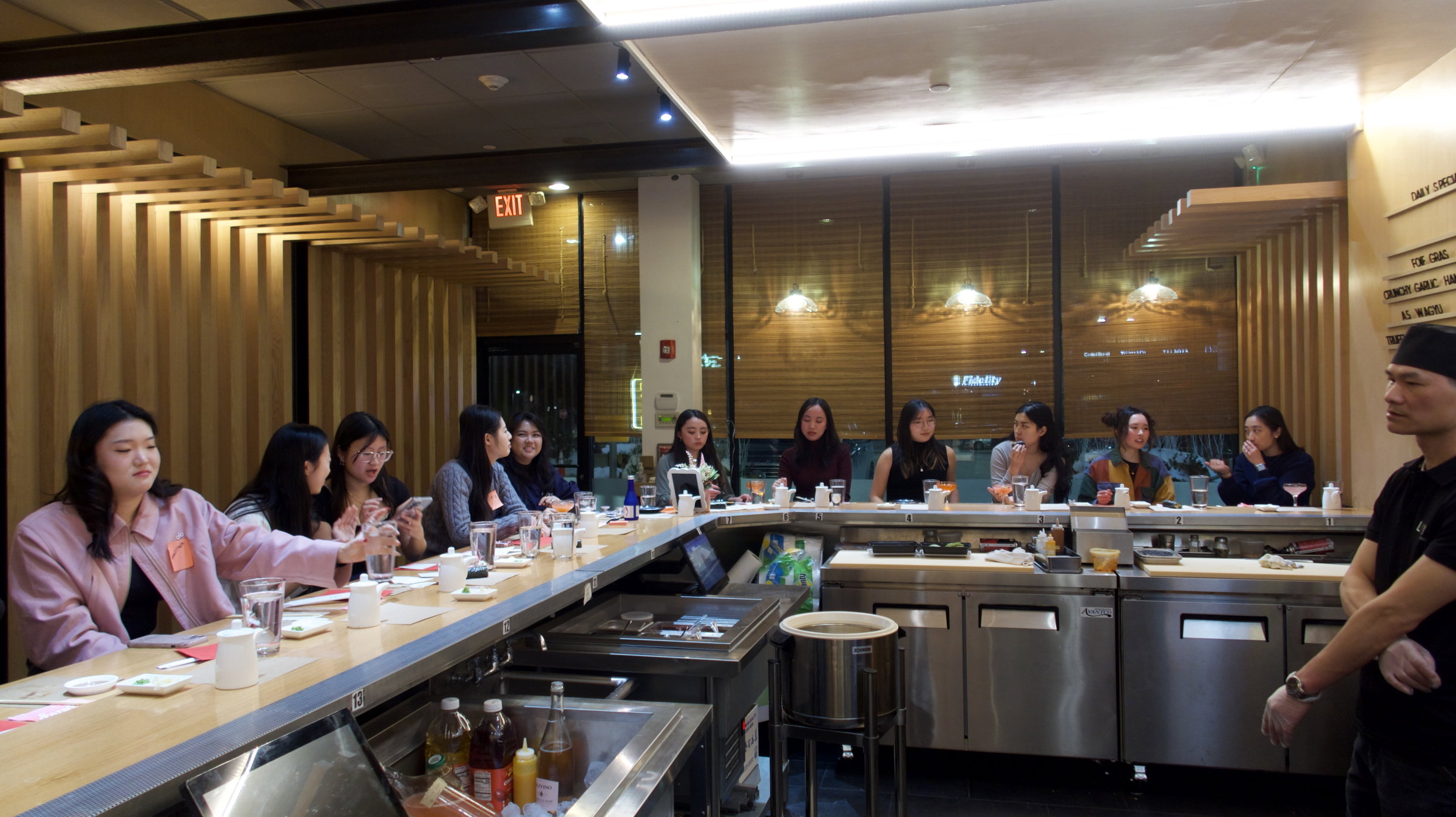 Asian Girlies of Boston members at a handroll night dinner in Boston